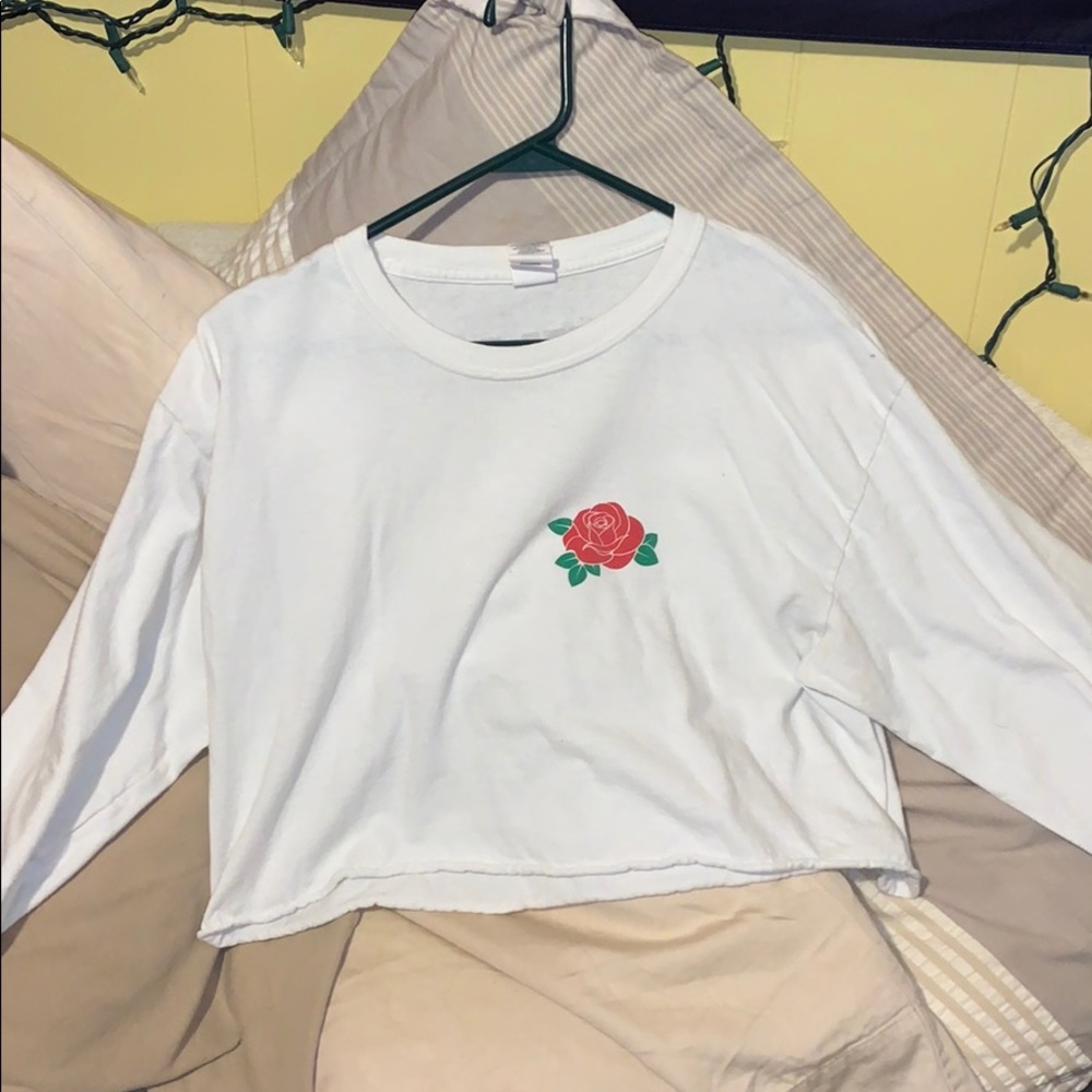 Cropped white long sleeve. Size large
